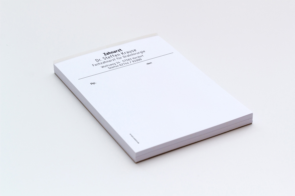Privatrezept mit Praxiseindruck, 1-farbig, geblockt