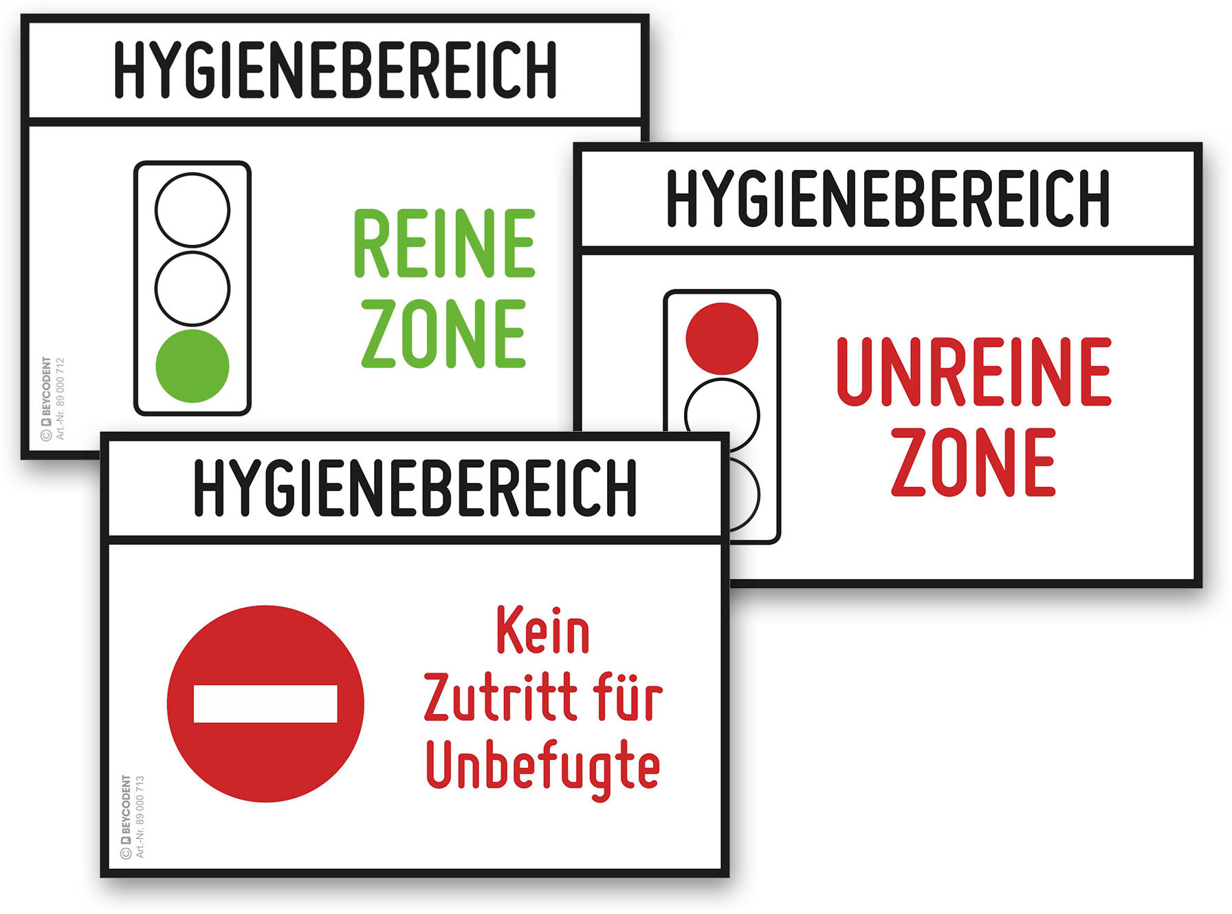 Selbstklebeschild - Hygienebereich 3er-Set