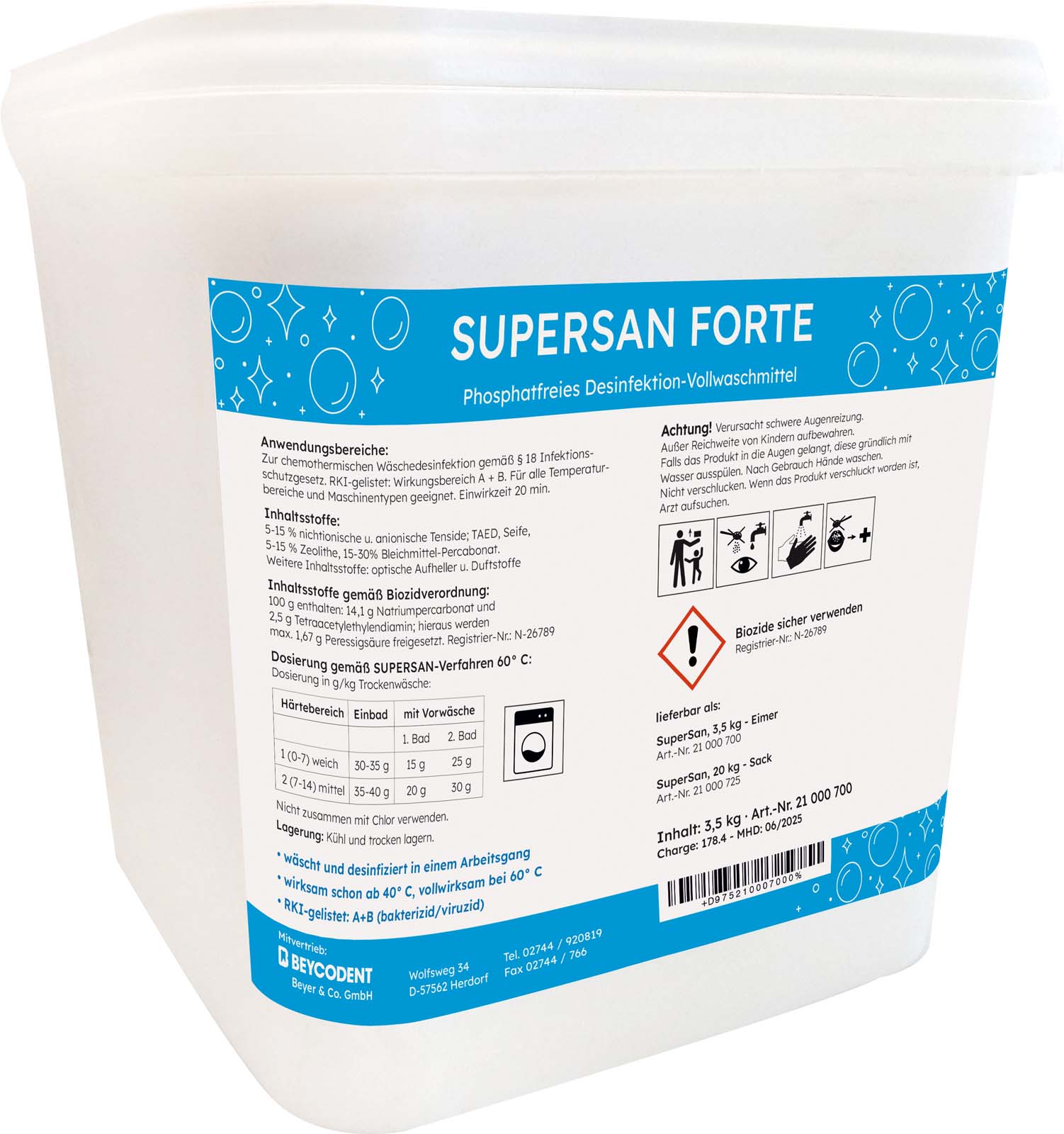 SuperSan forte 3,5kg,  Desinfektions-Vollwaschmittel