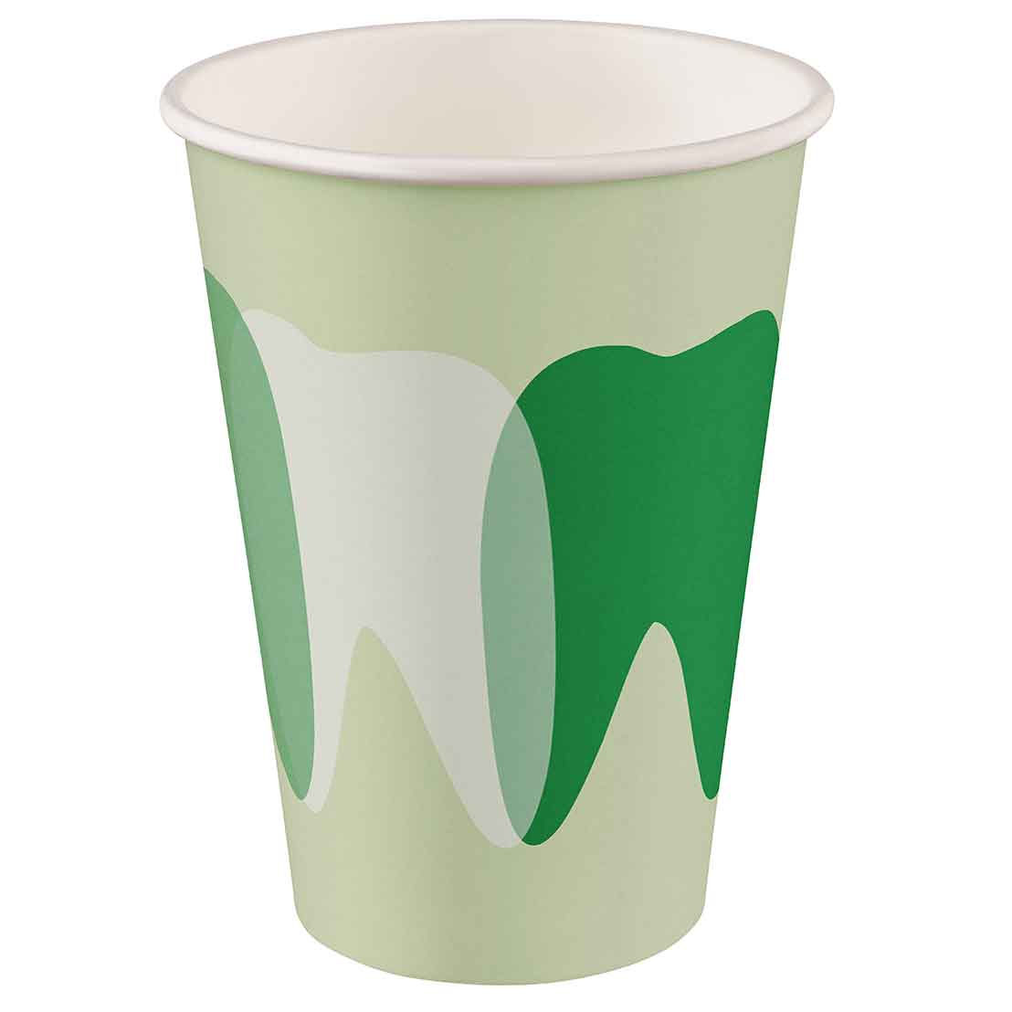 Mundspülbecher Hartpapier, recyclebar, Zahndesign grün, 180ml