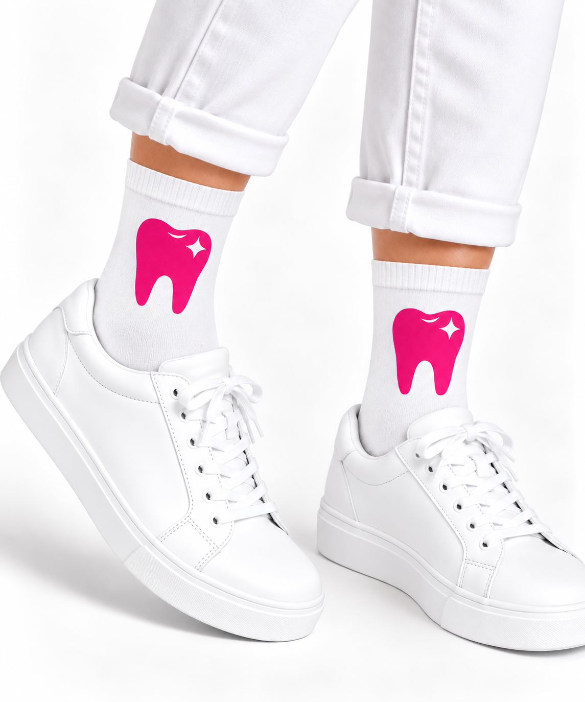 Zahnarzt Socken 3er Pack „Bubblegum Blast“ – Lustige Zahn Socken für Zahnärzte & ZFA – Geschenk Zahnarzt – pink, Onesize 38-44, 
