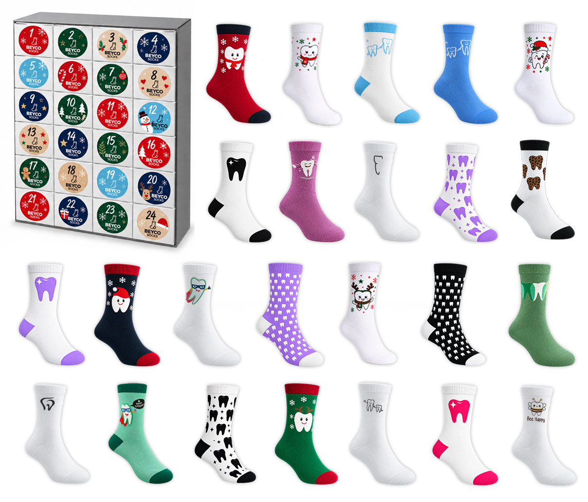 BEYCO-SOCKS Adventskalender – 24 Türchen, 24 Söckchen