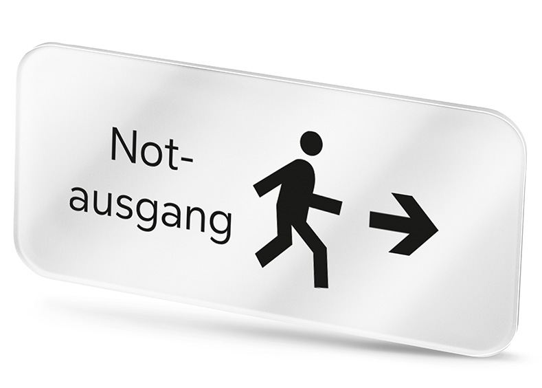 Plexiglasschild Notausgang