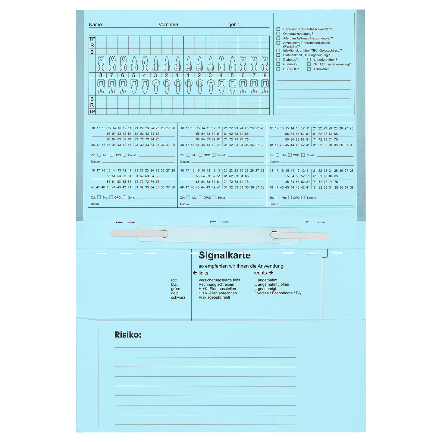 Kartei A5/SL mit eingezogener Heftzunge
