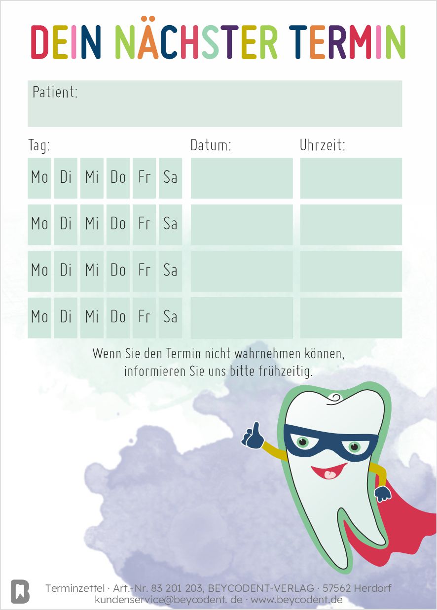 Terminzettel Superhero
