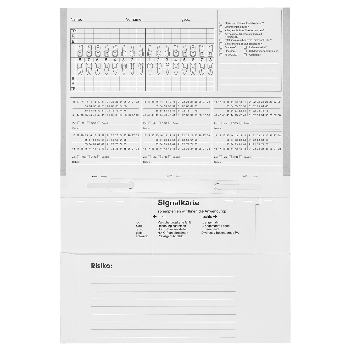 Kartei A5/SL mit eingezogener Heftzunge