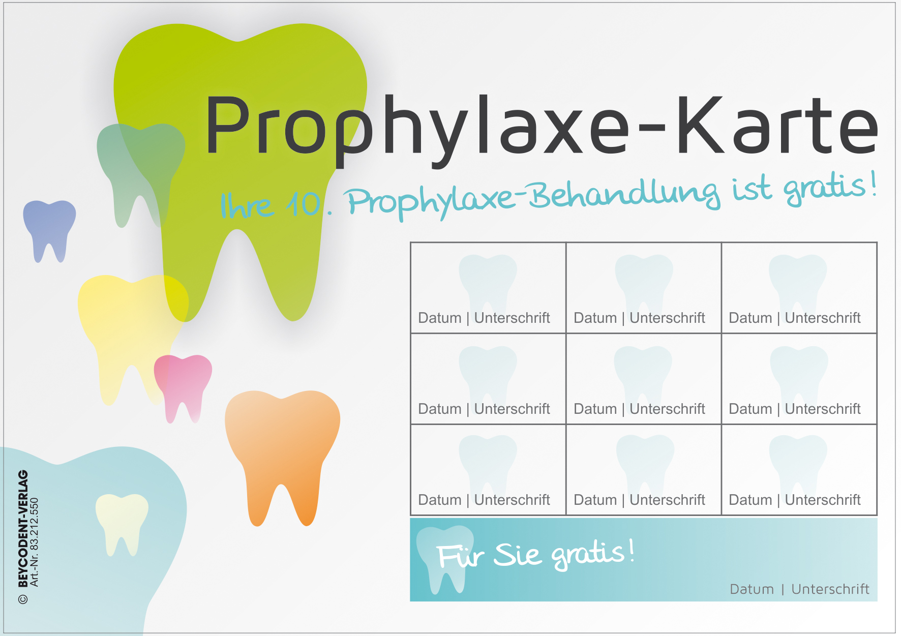 Prophylaxe-Karteikarte