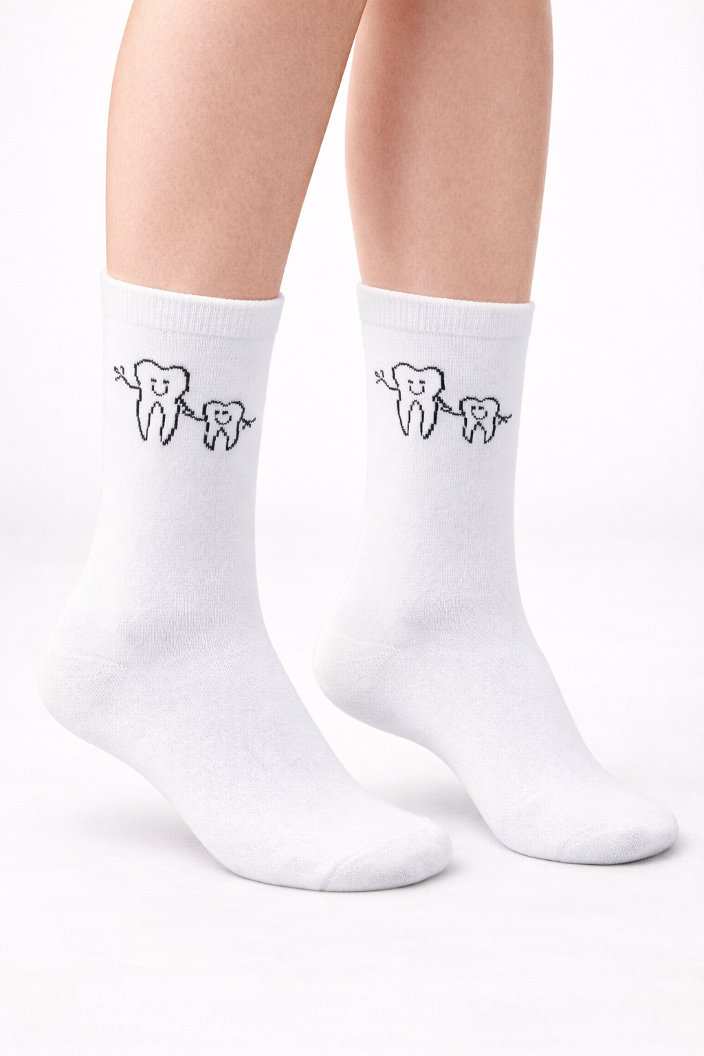 Zahnarzt Socken "Dreamteam" weiß schwarz – Lustiges Dental Motiv für das Praxisteam – unisex