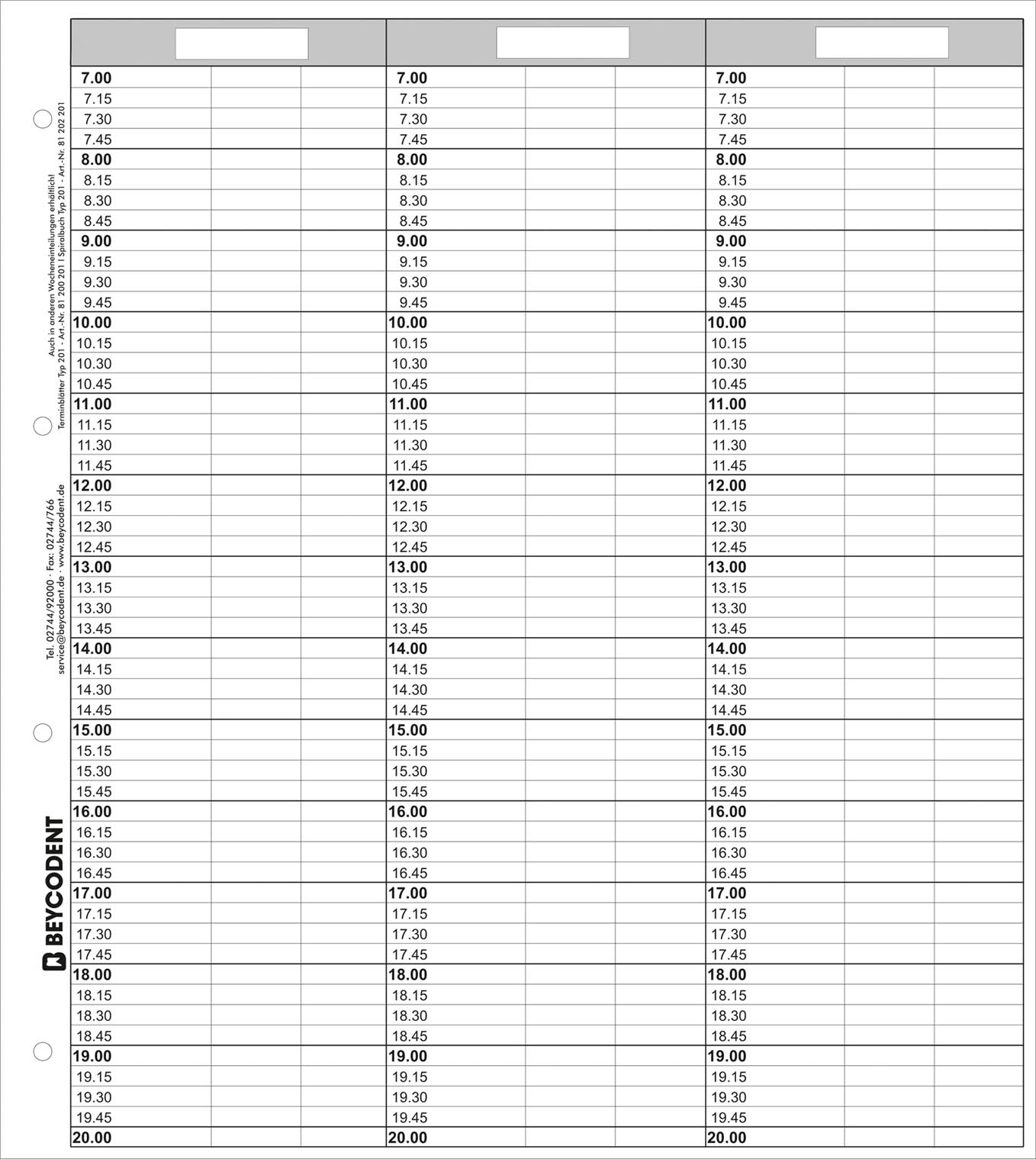 Terminblätter Classic-Format