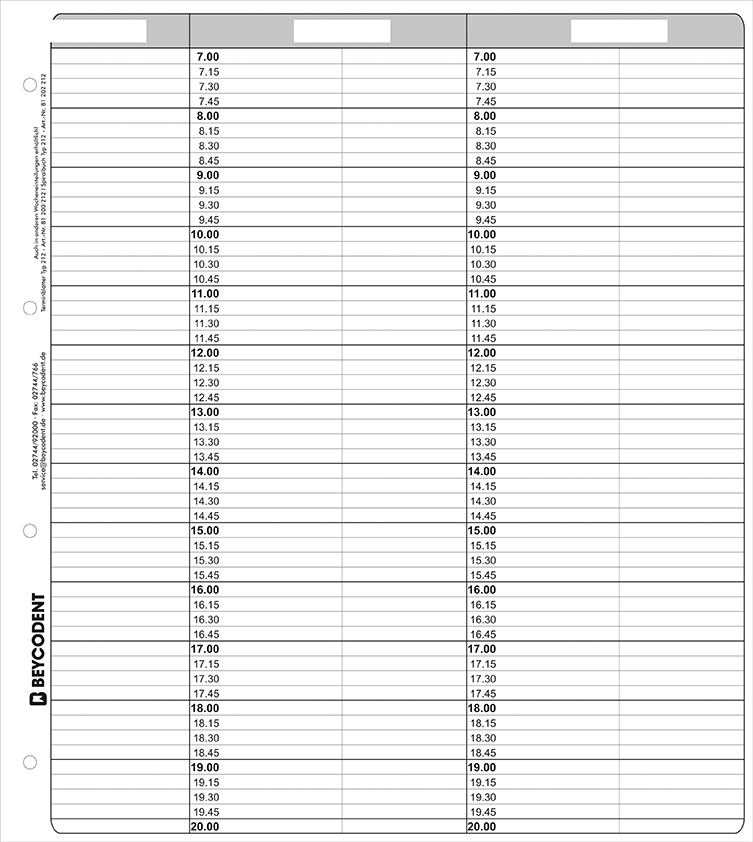 Terminblätter Classic-Format