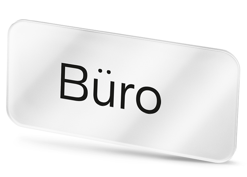 Plexiglasschild Büro