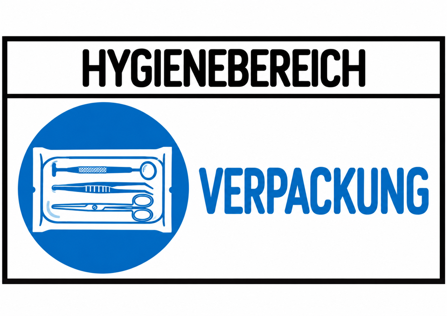 Hygienebereich Hygieneschild „Verpackung“ – DIN A6 quer