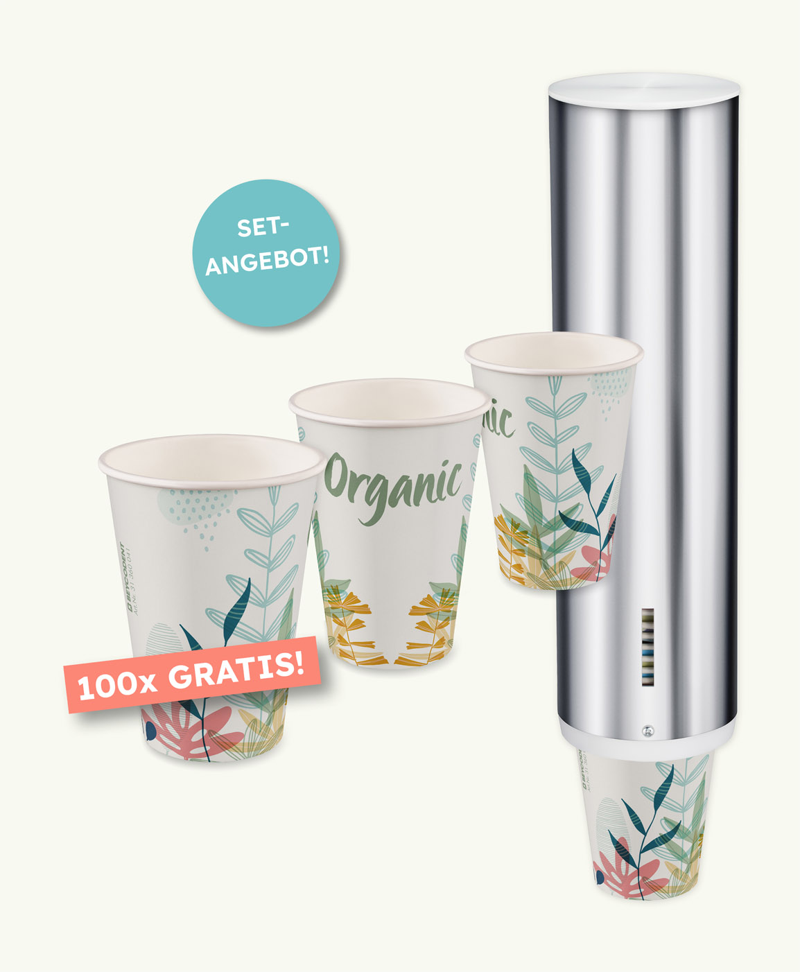 Bio-Hartpapierbecher, flower, PLA