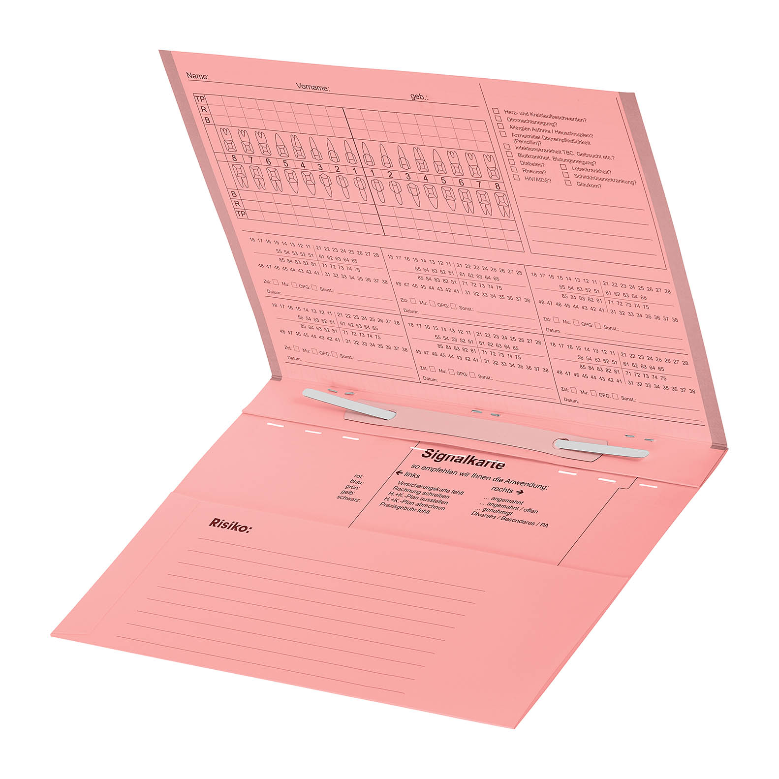 Kartei A5/SL mit eingezogener Heftzunge