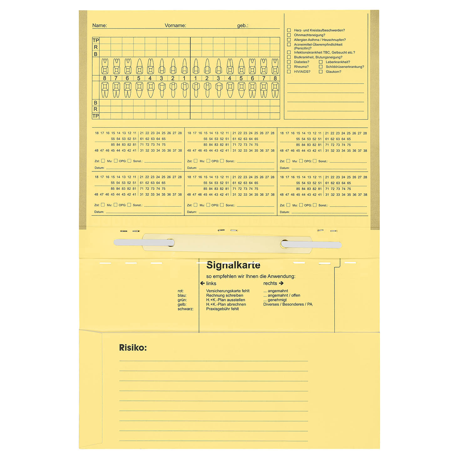 Karteimappe A5/D70 Zahnarztkartei