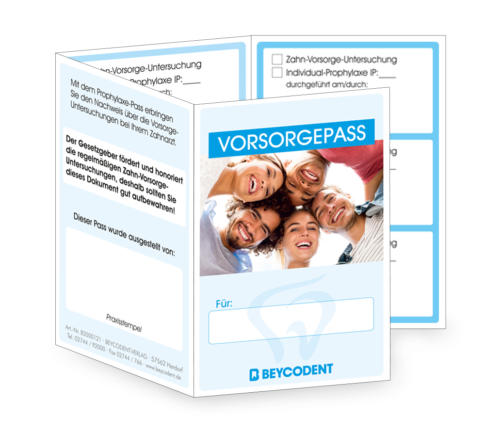 Zahn-Vorsorge/Prophylaxe-Pass