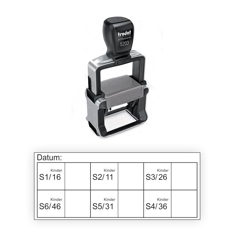 Stempel PSI Tabelle 45x20mm