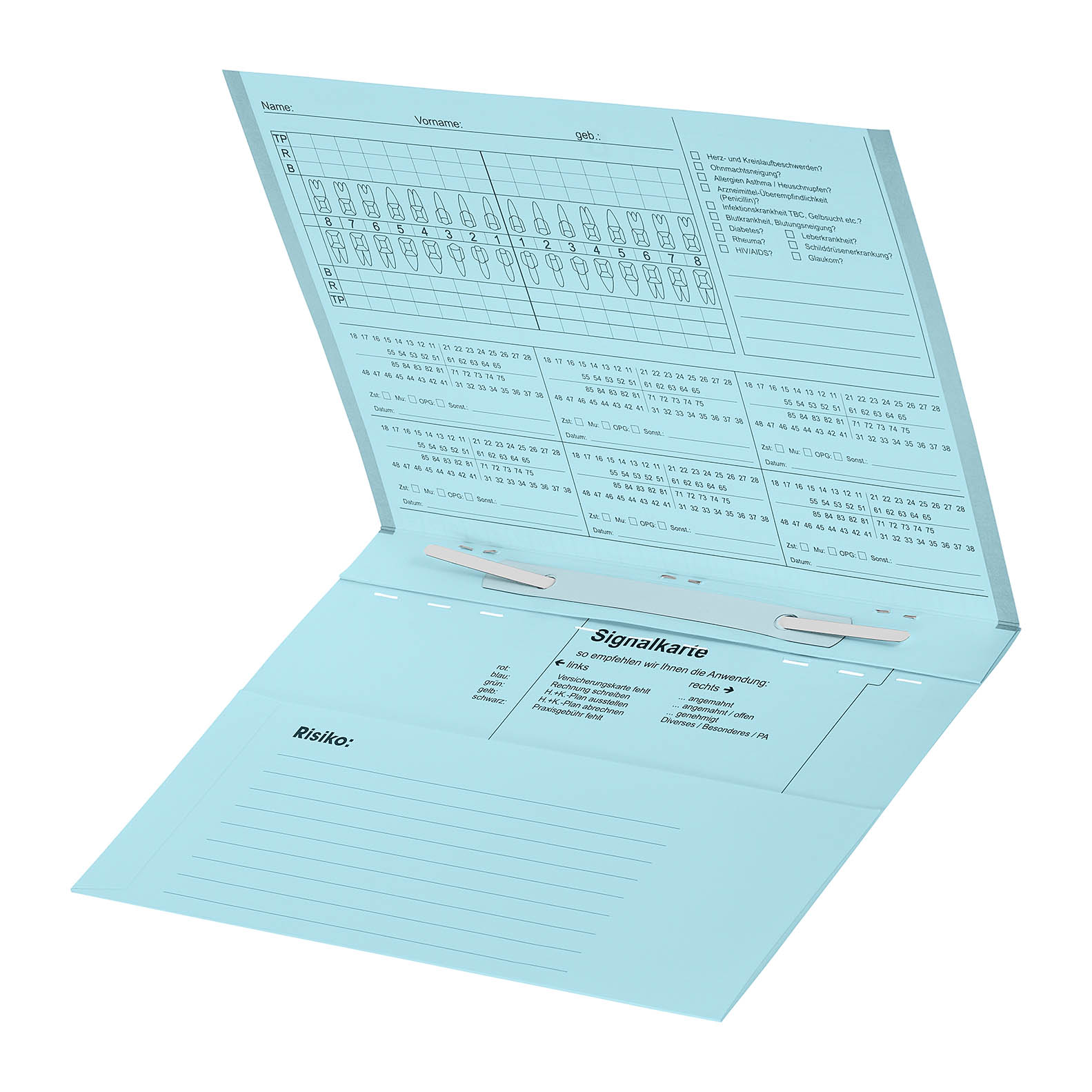 Kartei A5/SL mit eingezogener Heftzunge