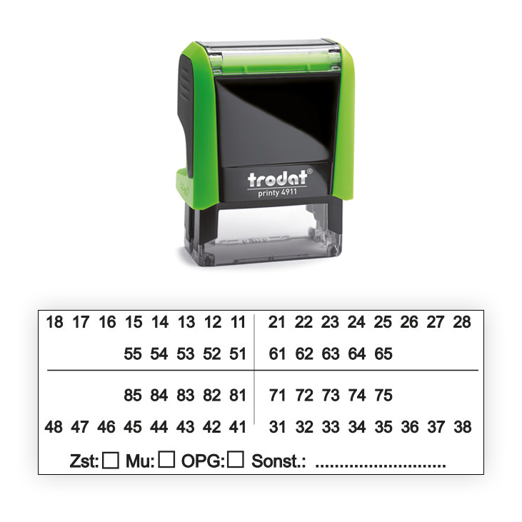 Zahnschema Stempel ZDL