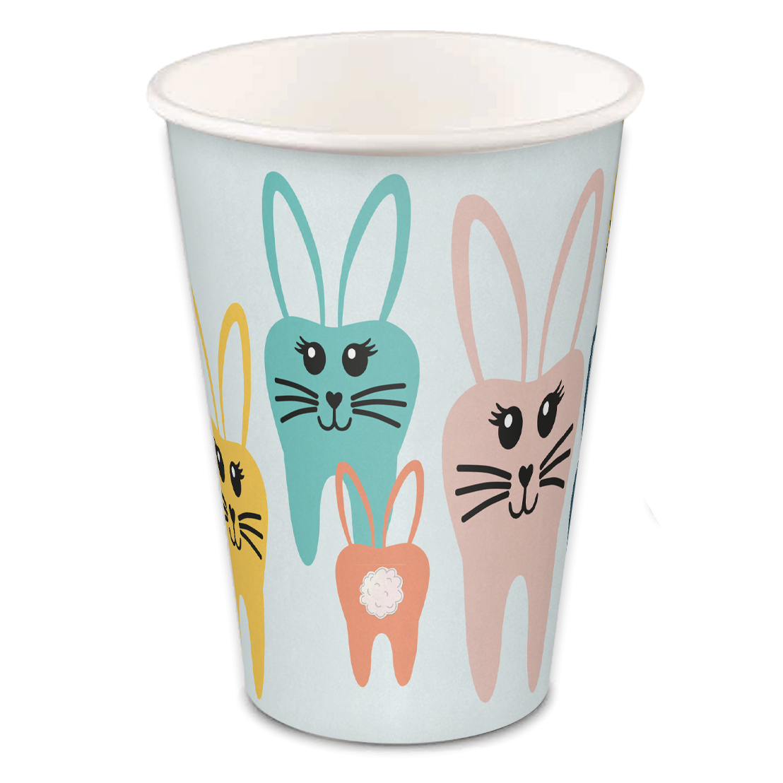 Mundspülbecher Hartpapier, Hasenzahnbande, 180ml