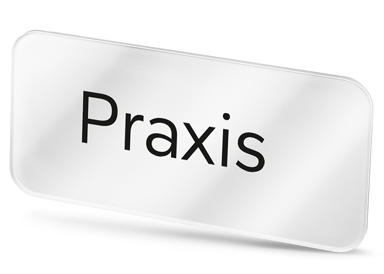 Plexiglasschild Praxis