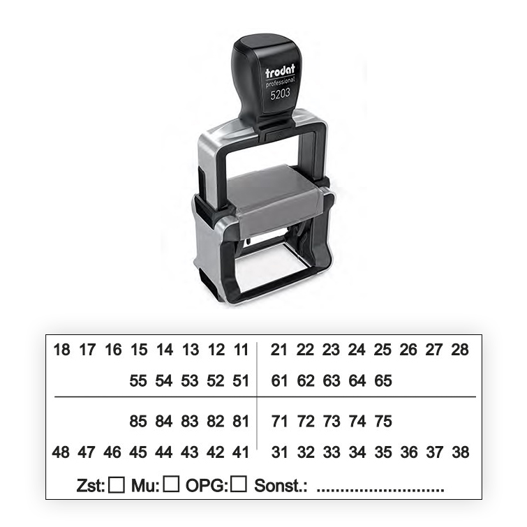 Zahnschema Stempel ZDL